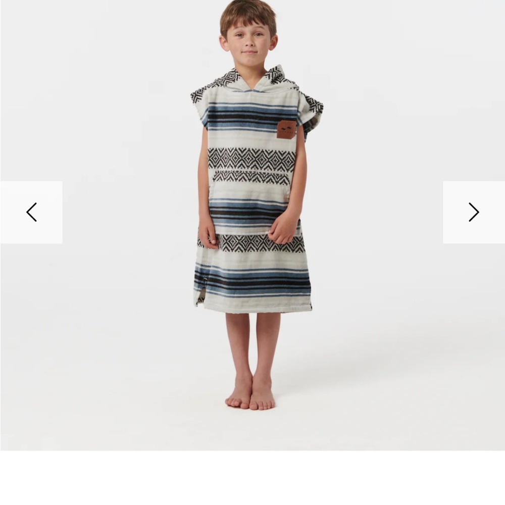 Slowtide Striped Hooded Poncho with Pocket